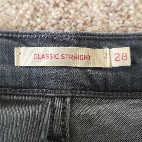Levis Classic Straight leg Gray Denim Jeans, 28 (6M) - Picture 2 of 8